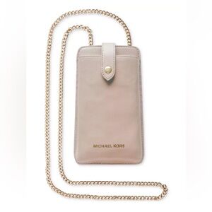 Michael Kors Blush Pink Phone Crossbody with Gold Chain